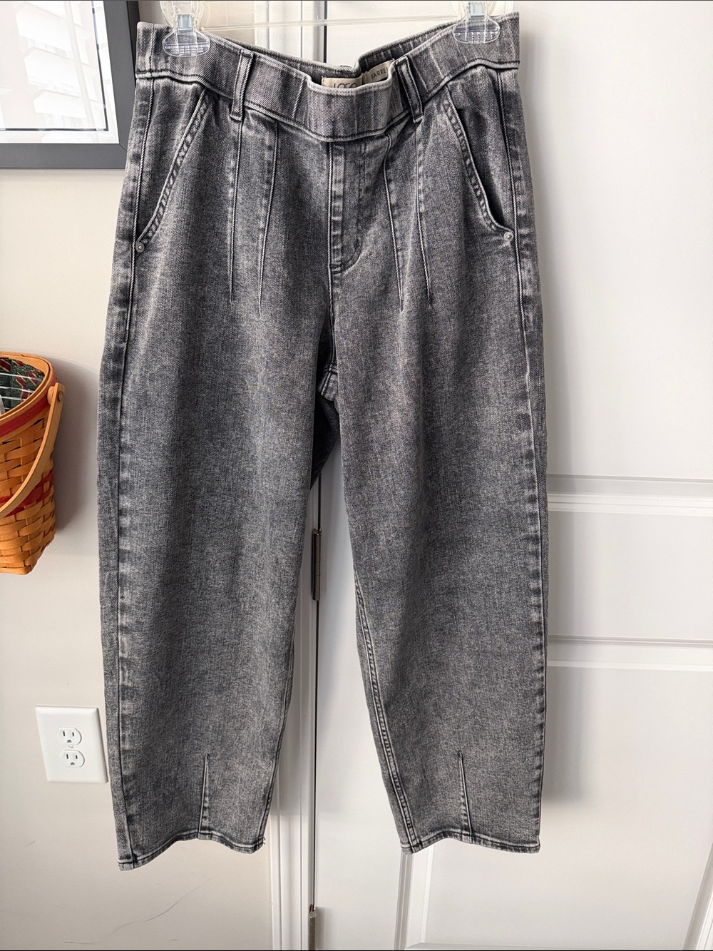 Logo by Lori Goldstein Washed Black Barrel Leg Jeans - Picture 4 of 5